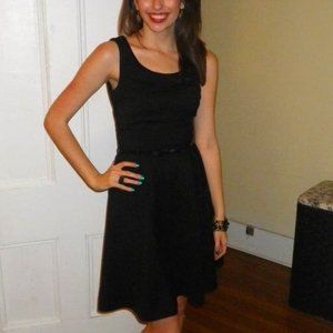 S 4 Audrey Hepburn Black A-Line Dress